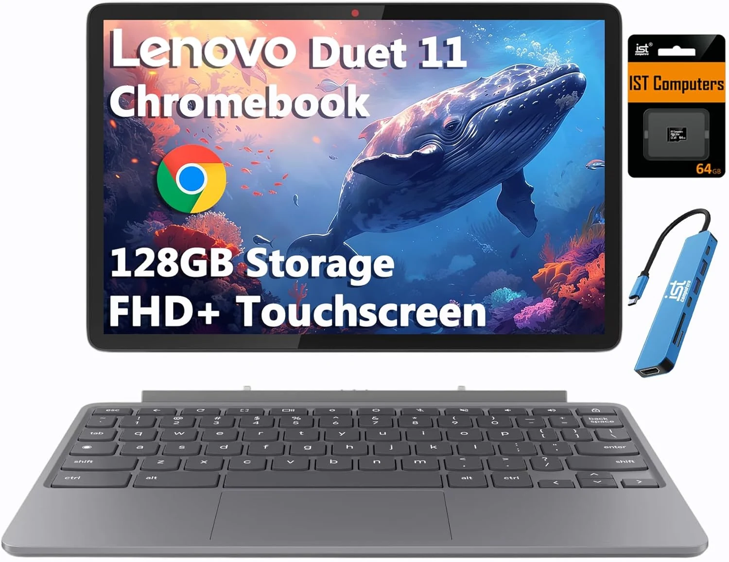 Lenovo Chromebook Duet Gen 9 11" FHD+ 2-in-1 Tablet Touchscreen