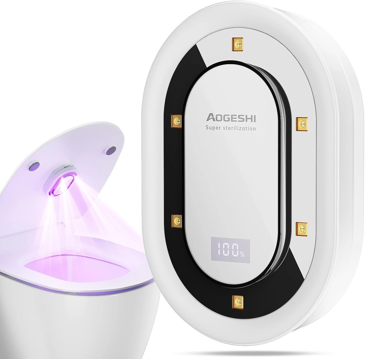 UV-C Toilet Lid Sanitizer, Hands-Free 99-Second Auto Cycle, Helps Sanitize