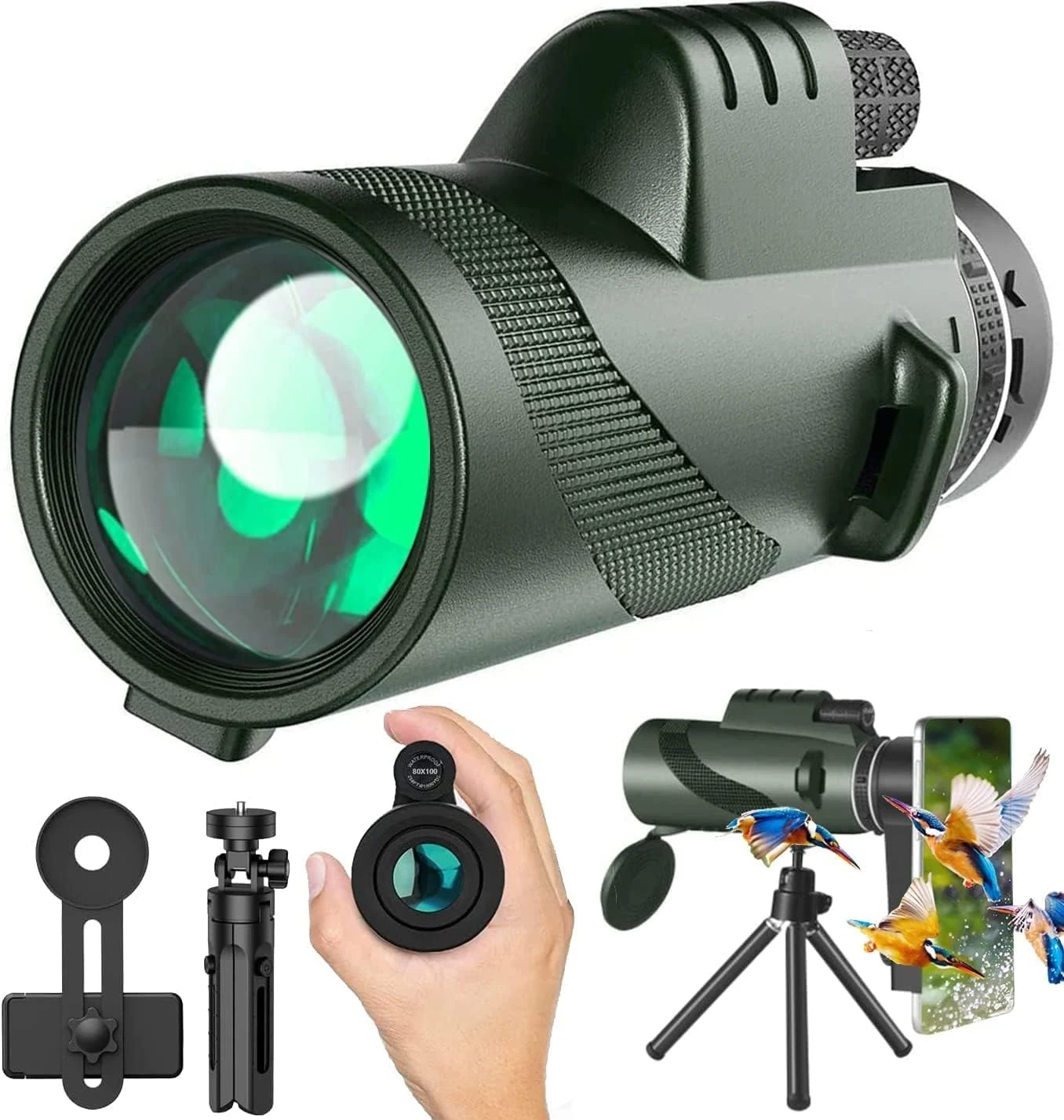 Monocular Telescope 80x100 High Powered Monoculars High Definition for Adults