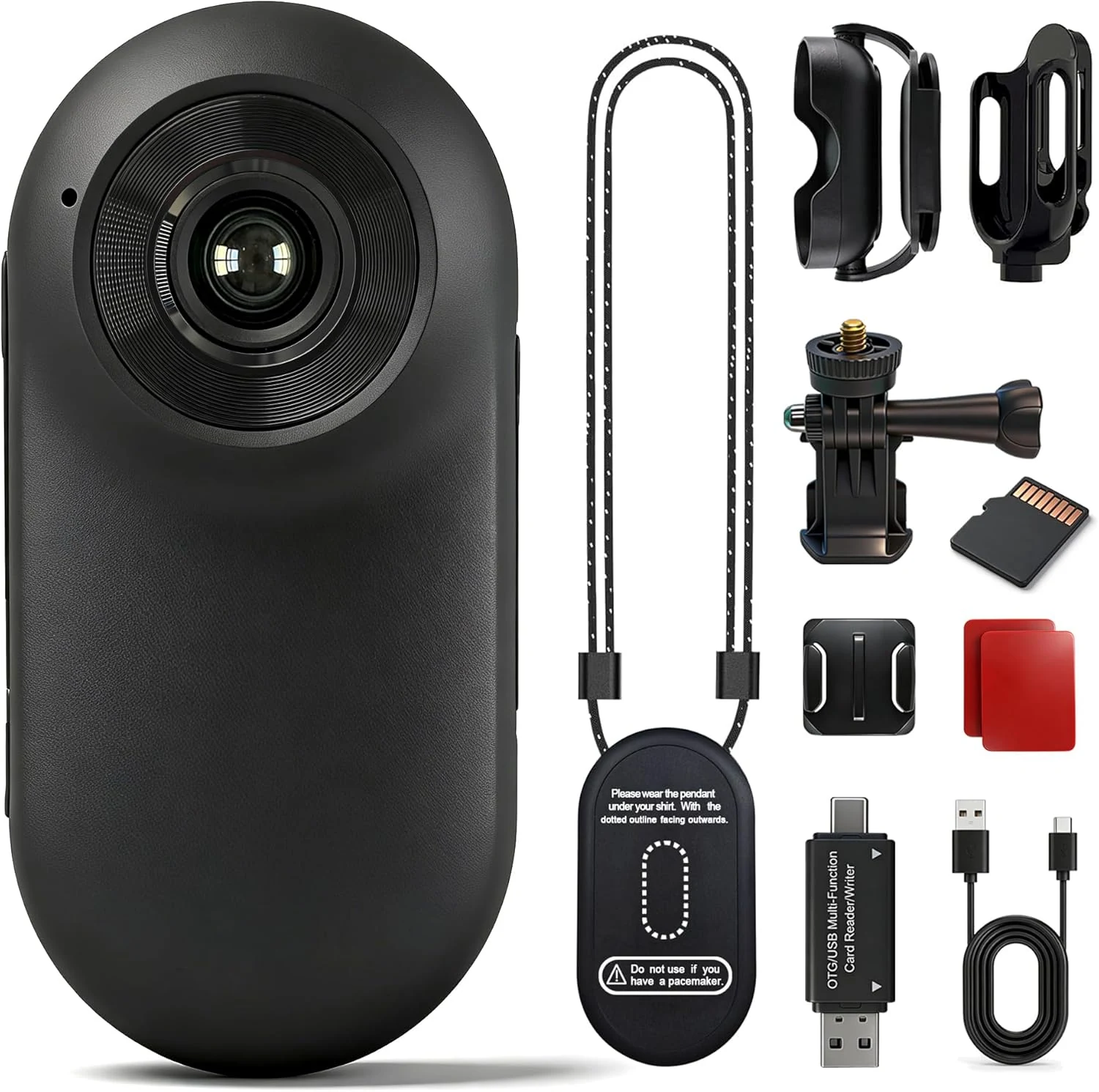 Frelisty K100 mini body camera with memory card (POV wearable action cam)