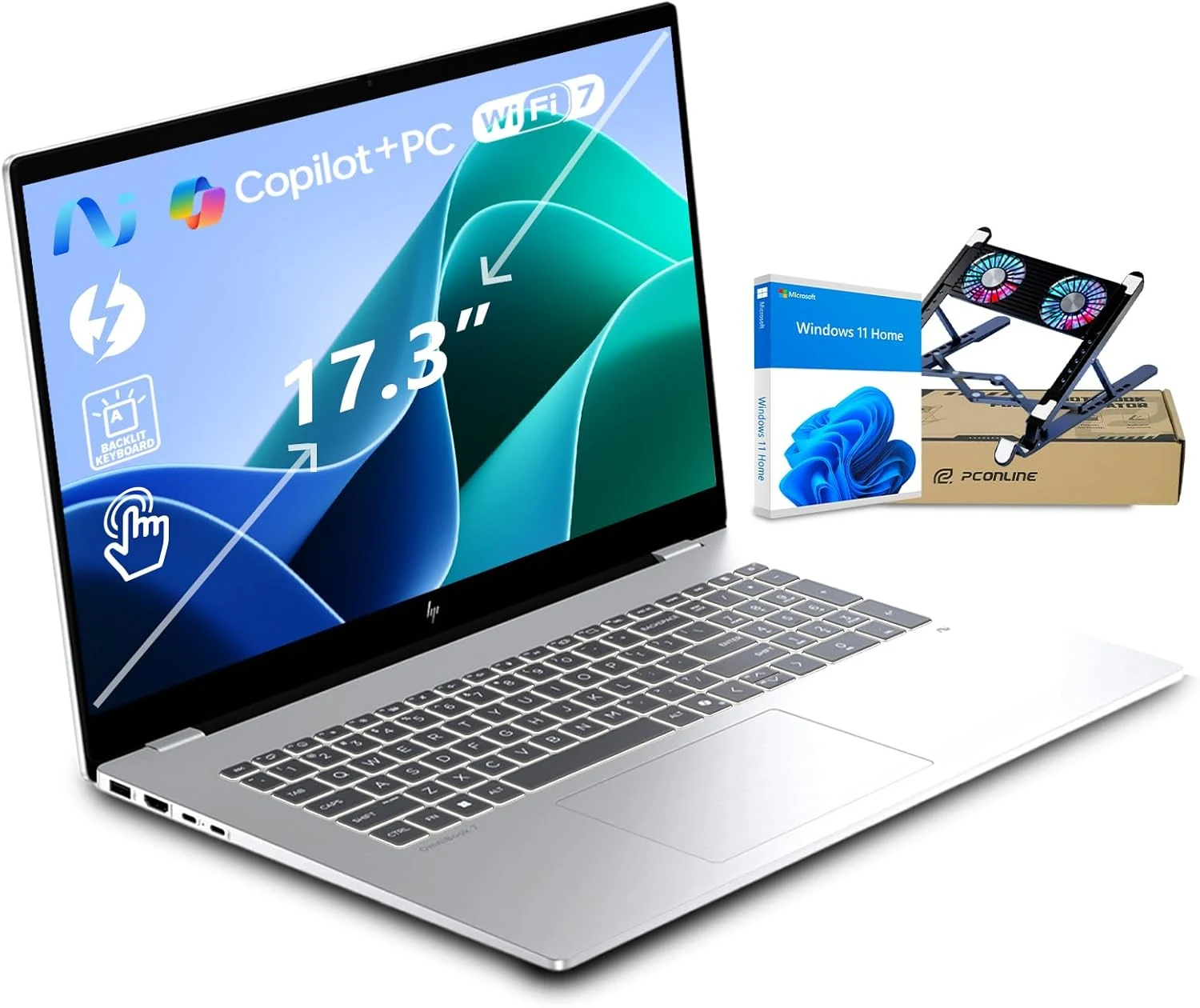 HP OmniBook 7 AI Laptop 17.3" Touchscreen, Core Ultra 7 258V