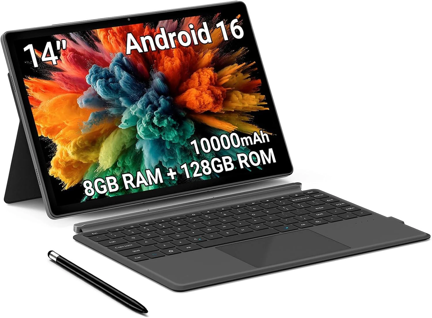 Maxsignage 14 inch Large Screen Tablet, 2026 Android 16 Tablets, 8GB RAM+128GB ROM(1TB Expandtion), 10000mAh Battery 18W Charging, 1920 * 1200 IPS FHD Display Large tableta, WiFi 6 & Bluetooth