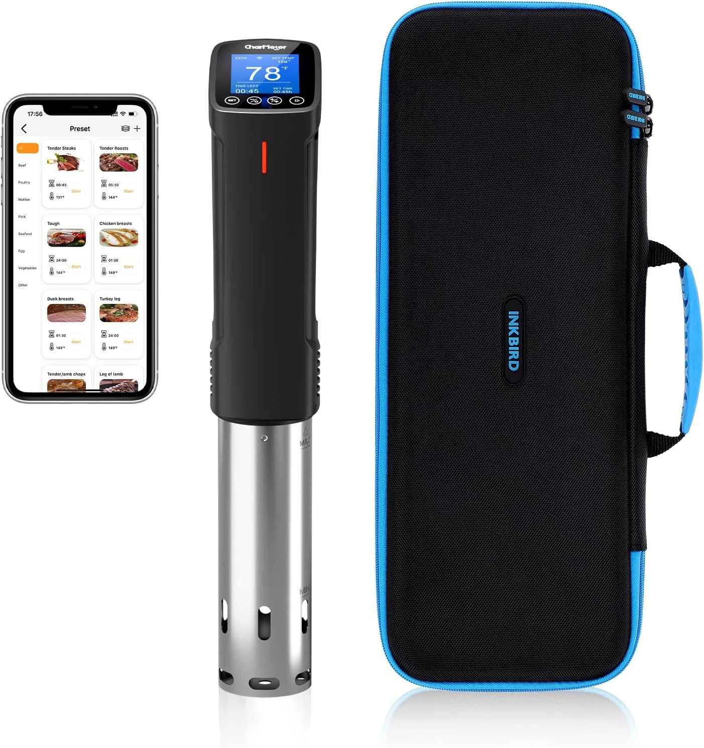 INKBIRD WIFI Sous Vide Cooker ISV-100W Bundle with Storage Case