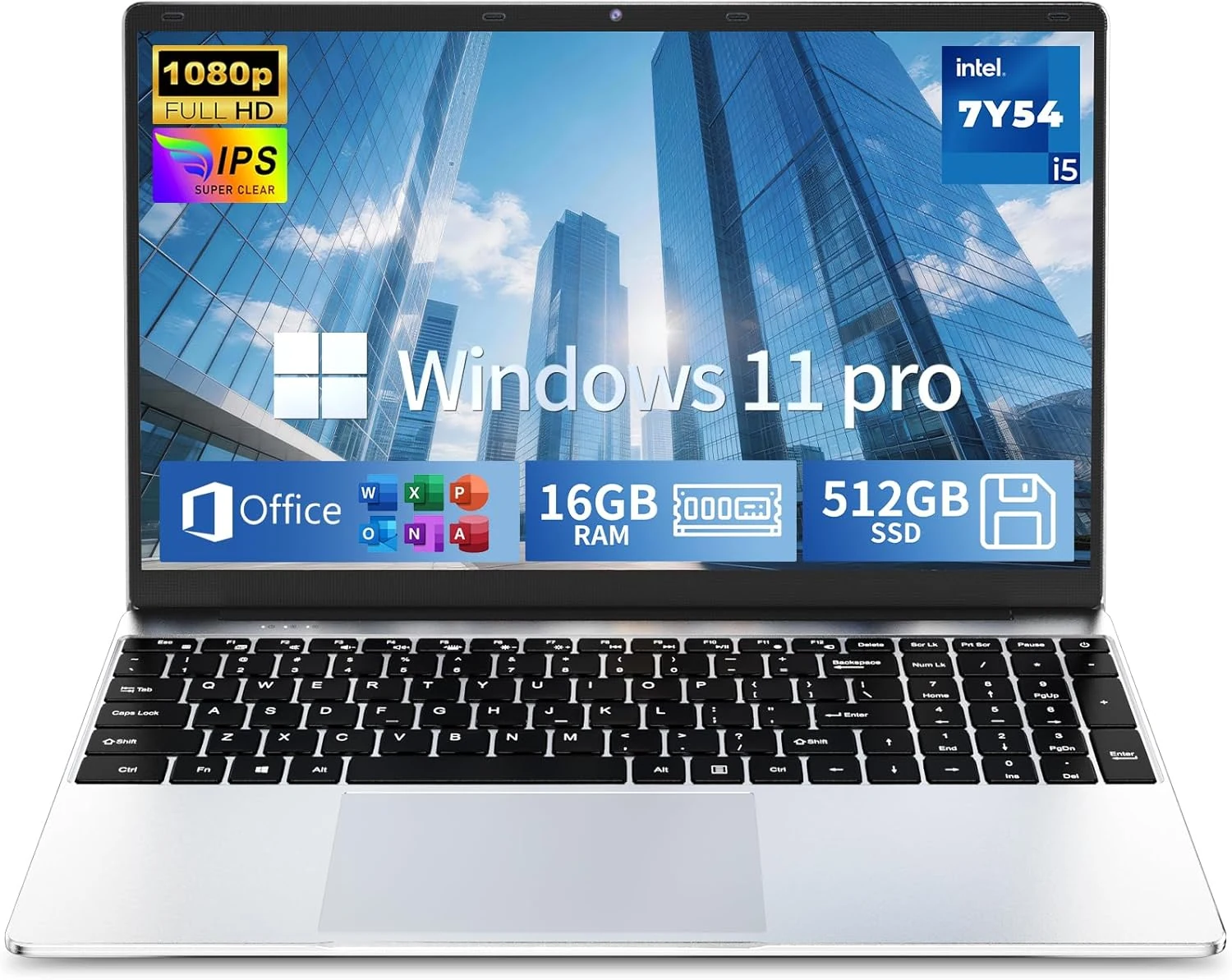 2026 Flagship 15.6" Business Laptop Computer (Core i5-7Y54, 16GB RAM, 512GB SSD, Win11 Pro)