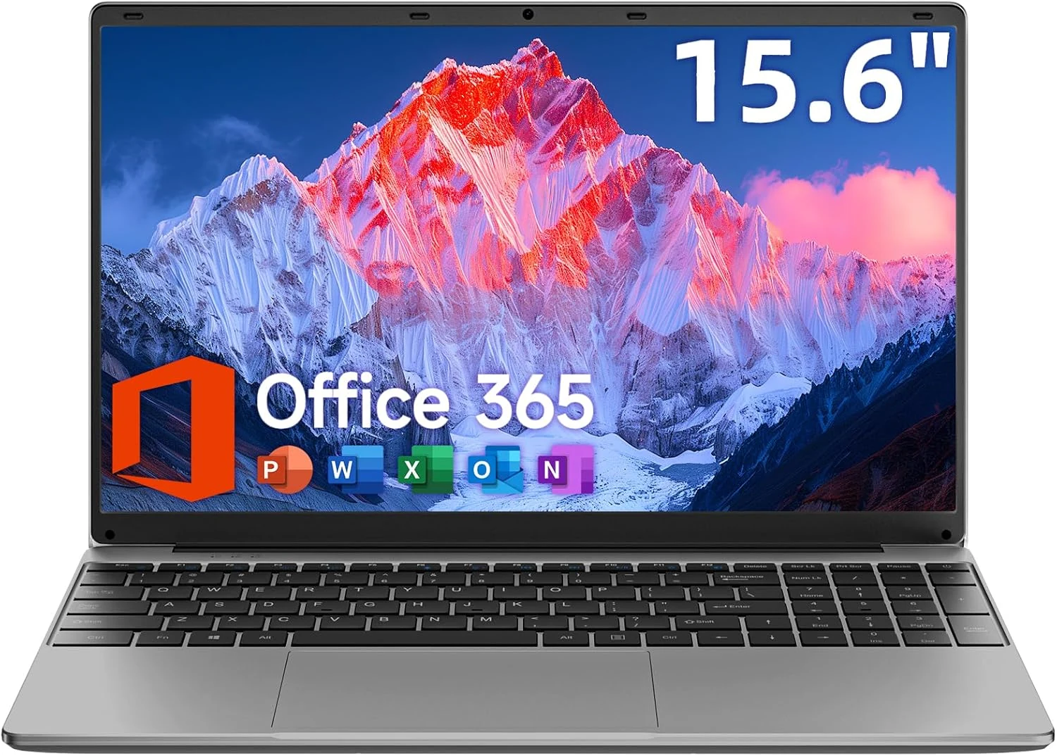 15.6 Inch Laptop with Office 365, 4GB RAM, 128GB Storage Expandable 1TB, 5205U Processor, HD Display, Windows 11 Laptops Computer, Wi-Fi 5, BT4.2, Numpad, Type-C, for Business and Students