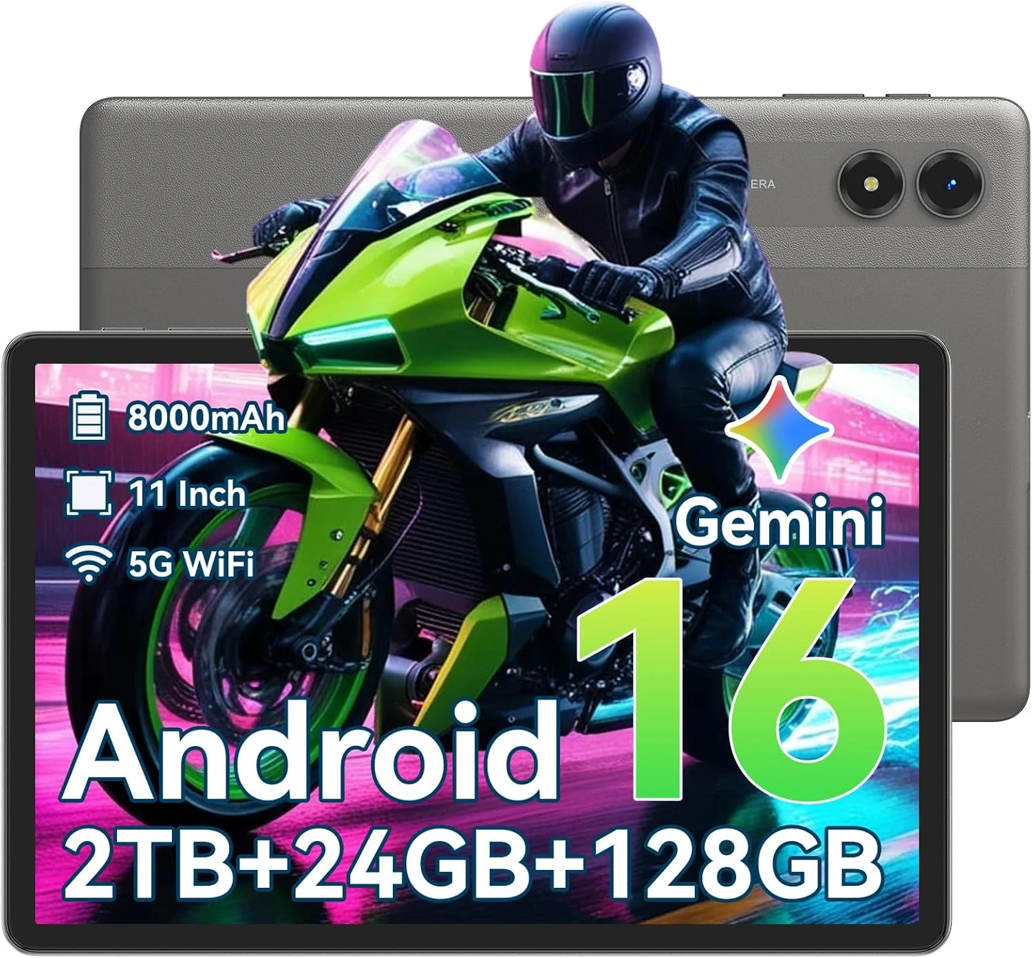TABWEE T50 11 inch Android 16 Tablet with Gemini AI (24GB RAM, 128GB ROM)