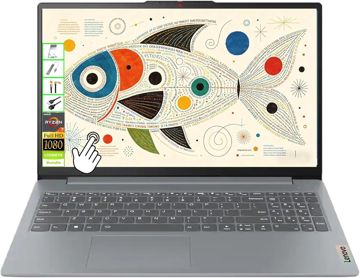 Lenovo 2026 IdeaPad Slim 3 Touchscreen Laptop (15.6-inch FHD, Ryzen 7 5825U, 16GB, 512GB, Windows 11)