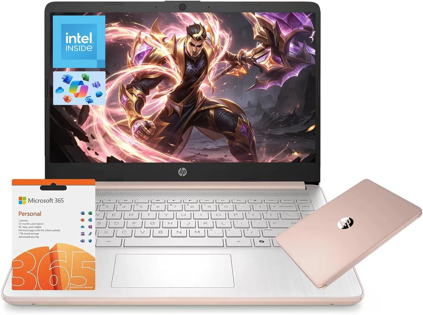 HP 14" Laptop (Customized), Intel Processor N150 (Beat i3),Upgradable 16GB / 8GB / 4GB RAM, 128GB UFS+128GB SD Card, WiFi6 1-Y office 365 Copilot AI, Thin Light Laptop for Student Study Win 11