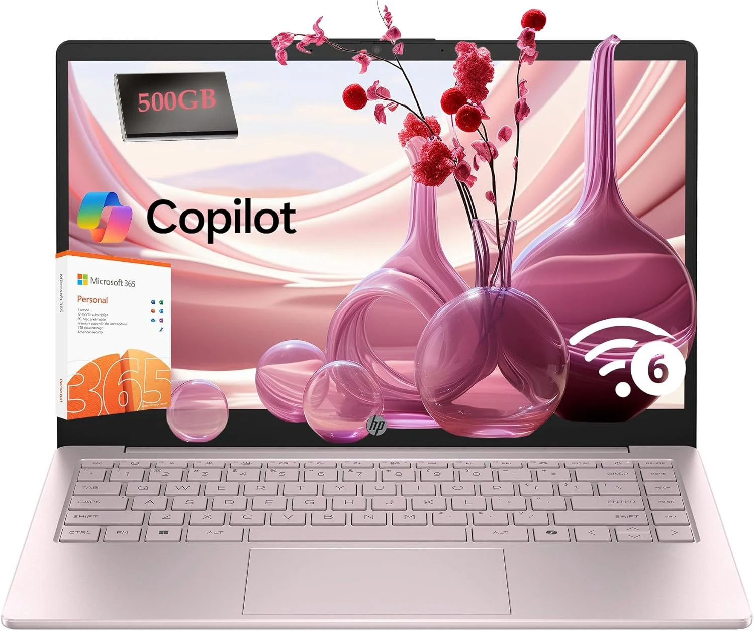 HP 14" Portable Laptop Computer with Intel N150, Microsoft Office 365 Included