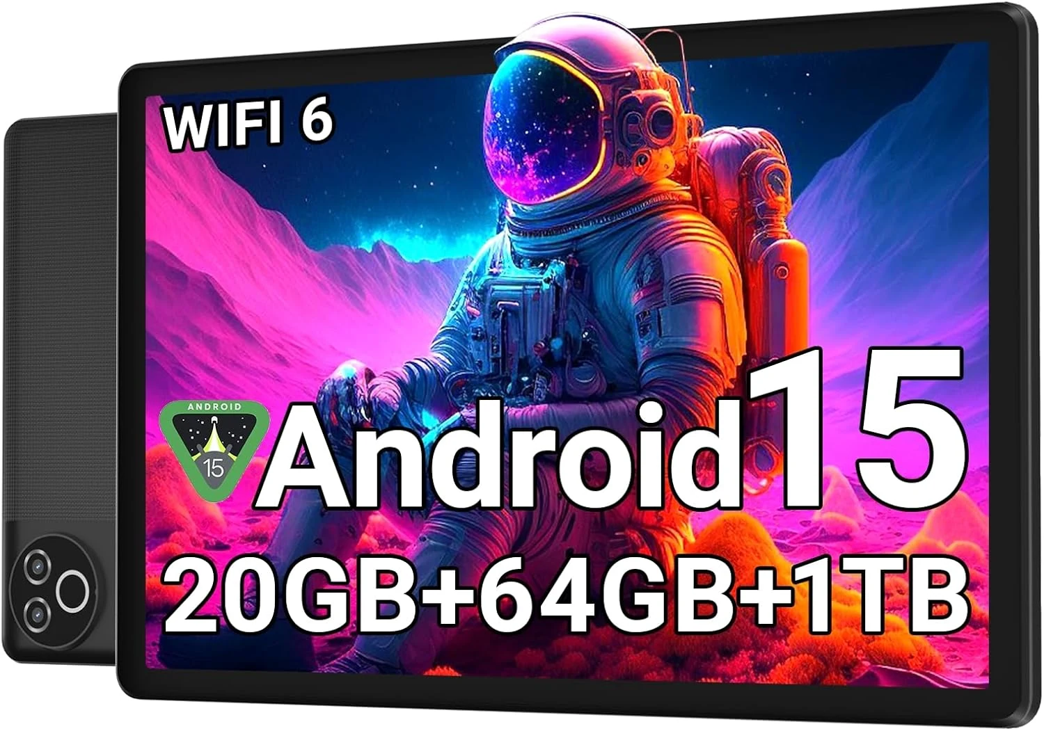 Android 15 Tablet 10 Inch, 20GB RAM 64GB ROM 1TB (Expandable)