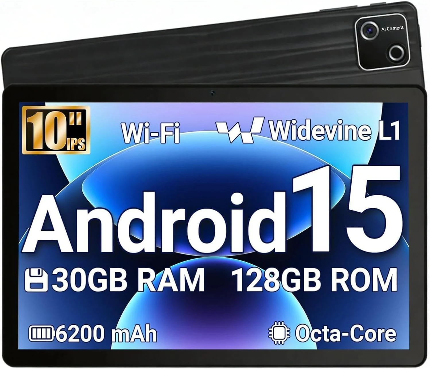 Evermyth Tablet, 10 Inch Android 15 Tablet, 30GB RAM 128GB ROM 2TB Expand