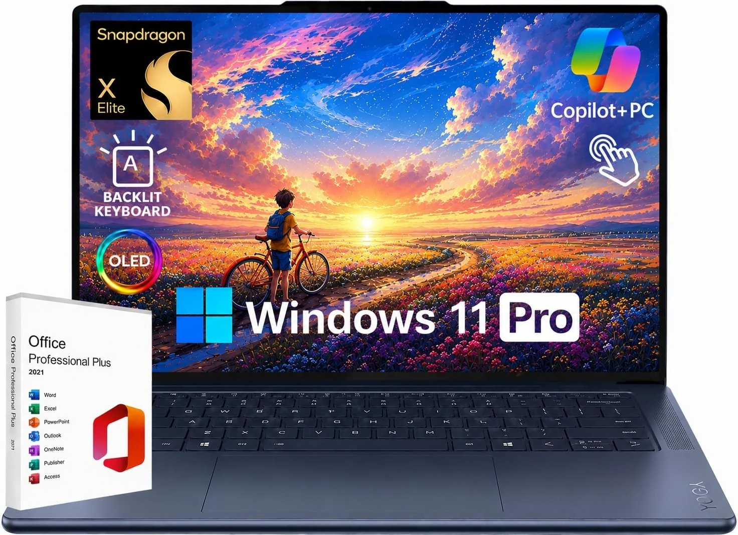 Lenovo Yoga Slim 7X AI PC Laptop, 14.5" 3K OLED 90Hz Touch (Snapdragon X Elite)