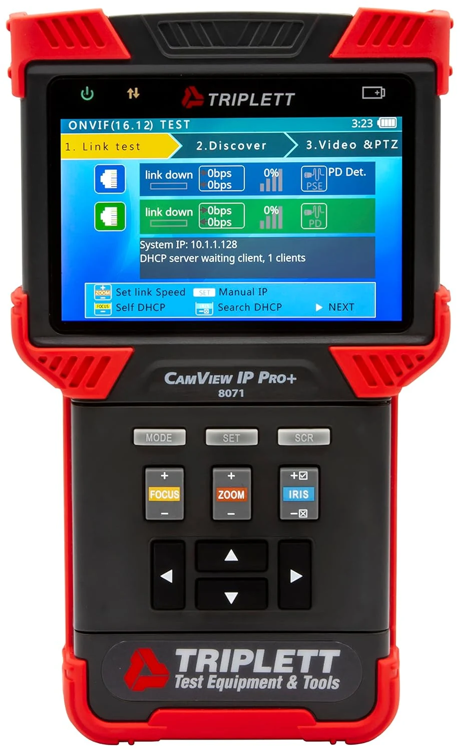 Triplett 8071 CamView IP Pro+ CCTV Camera Tester with Built-in DHCP Server (IP, NTSC/PAL, AHD, TVI)