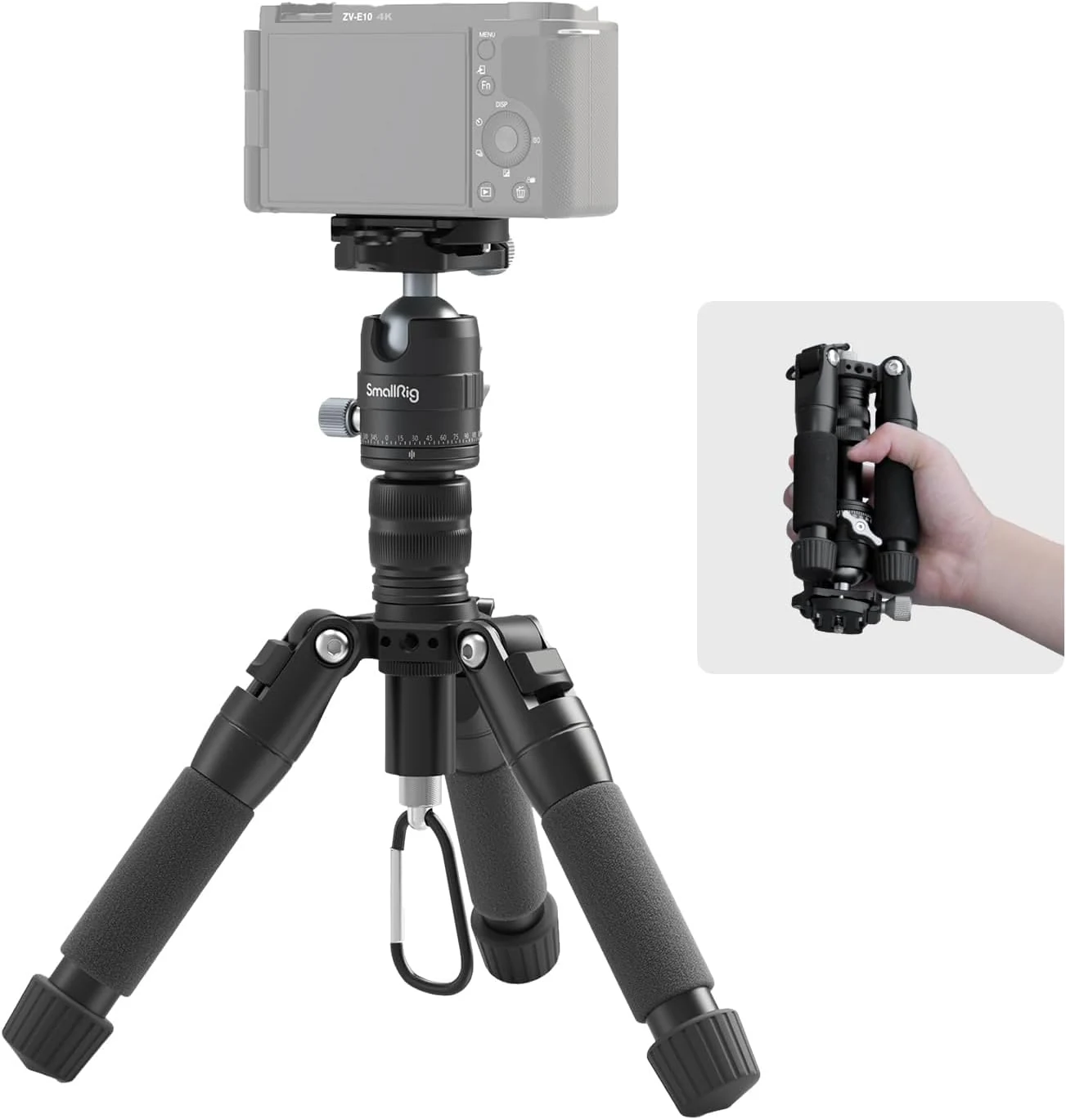 SmallRig VT-20 Aluminum Mini Tripod, 20" Desktop Tripod with 360° Ball Head
