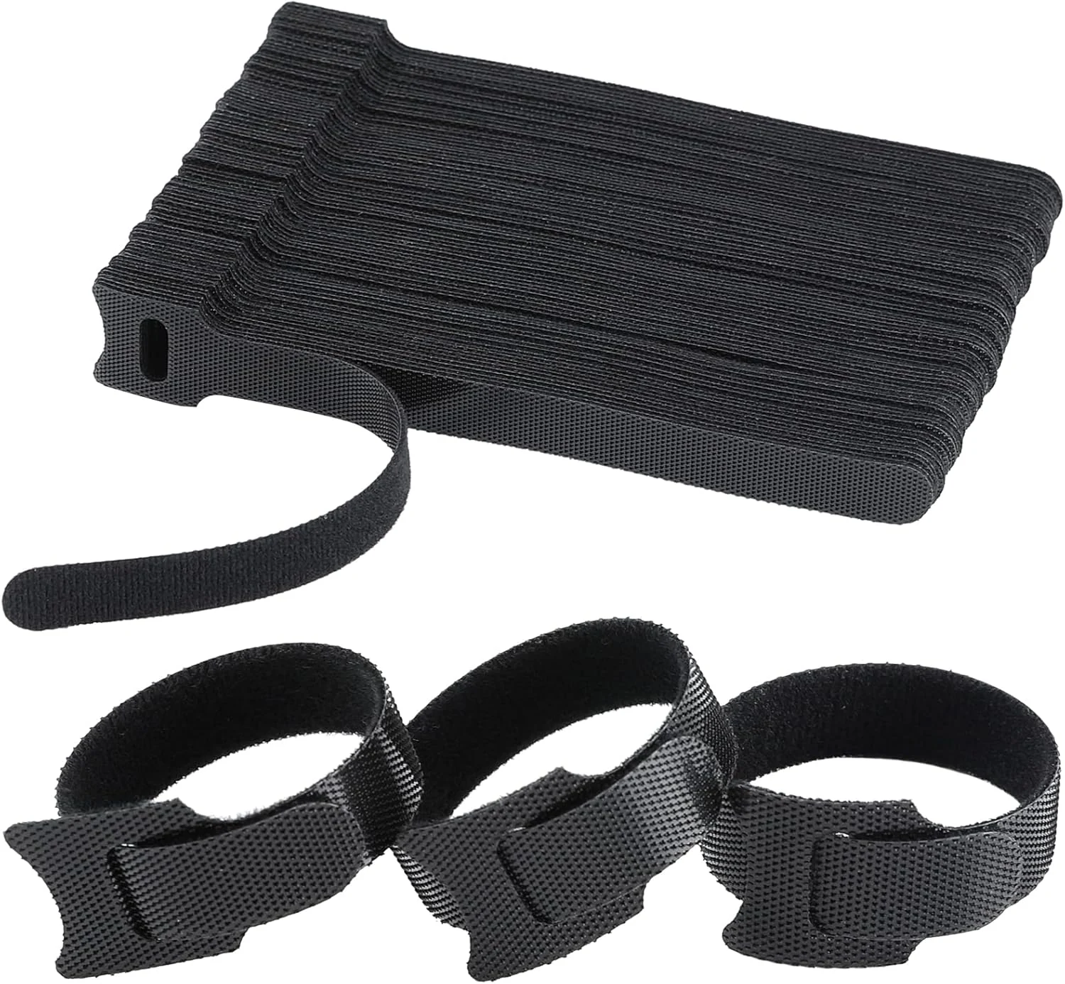 MVYC 120PCS 6 Inch Reusable Cable Ties Wire Ties Cord Organizer Cable Organizer Adjustable Management Black