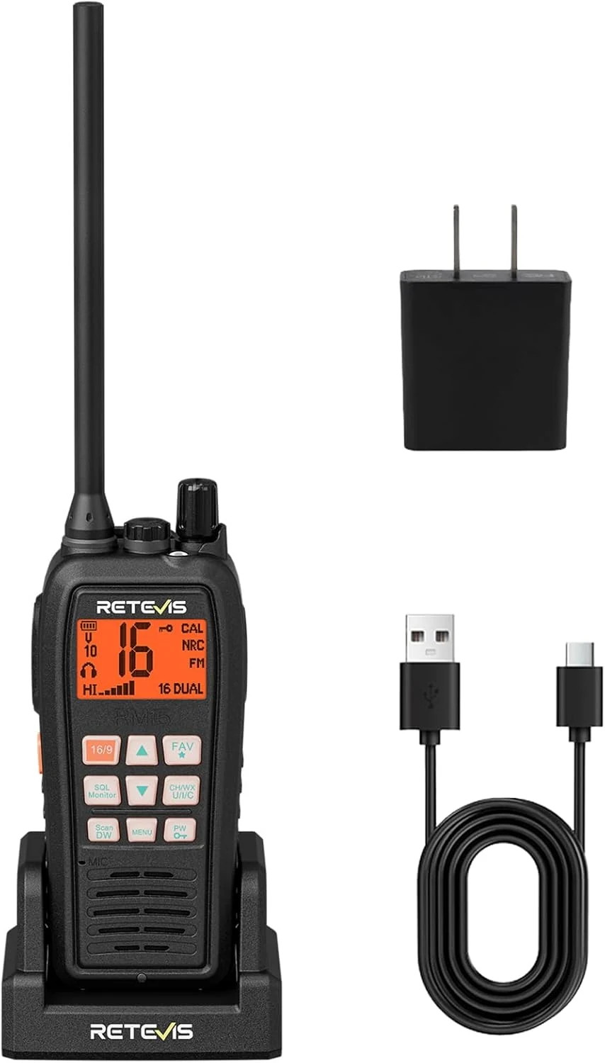 Retevis RM15 Marine Radio 6W, IP68 Floating VHF Radio Handheld