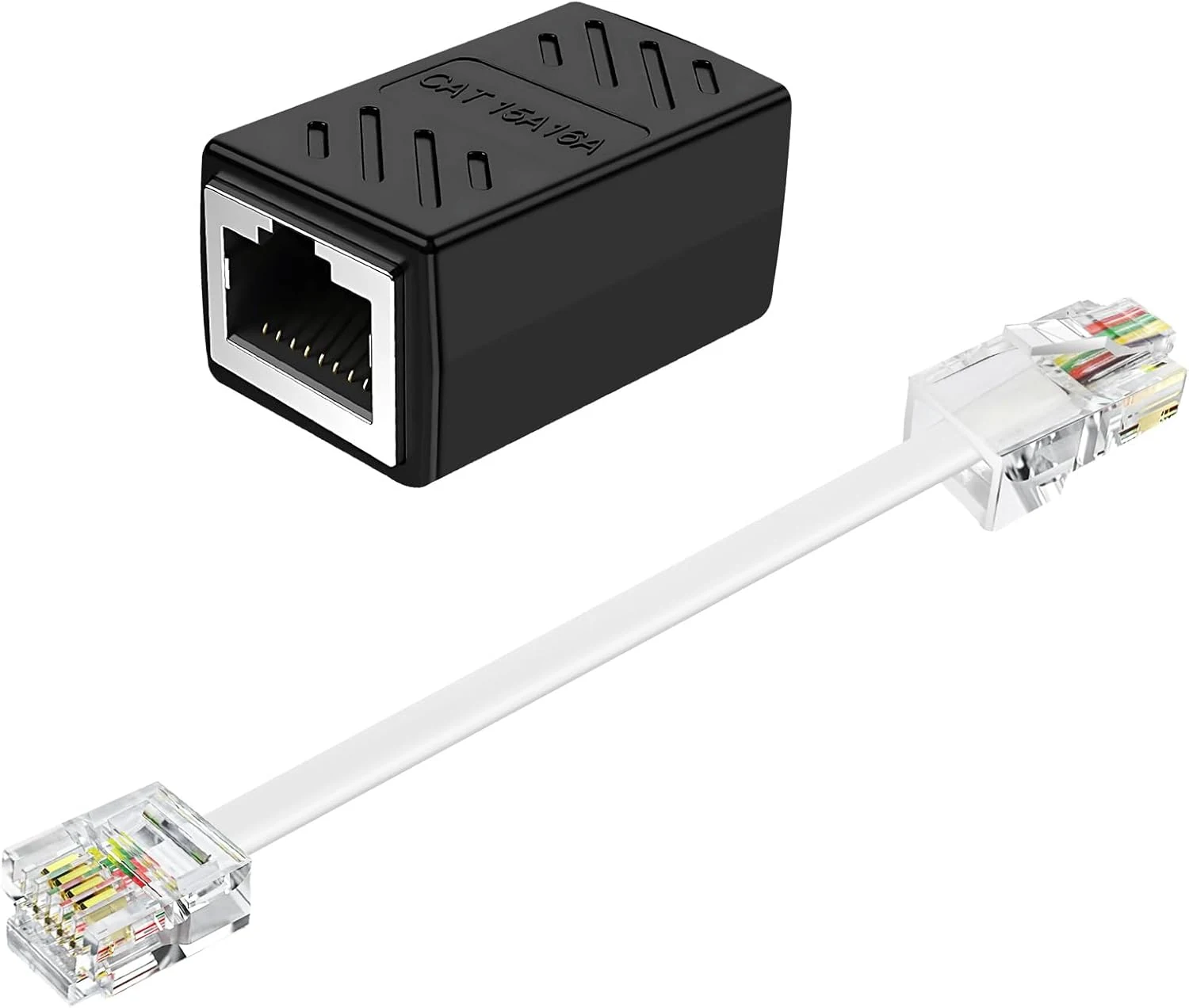 moeverEX RJ11 to RJ45 Adapter Phone Jack to Ethernet Cable Adapter (RJ45 female to RJ11 male)