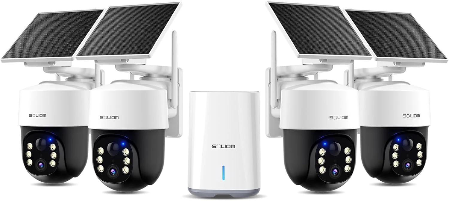SOLIOM Security Cameras Wireless Outdoor, 4K Ultra HD for Day and Night (4-Cam Kit)