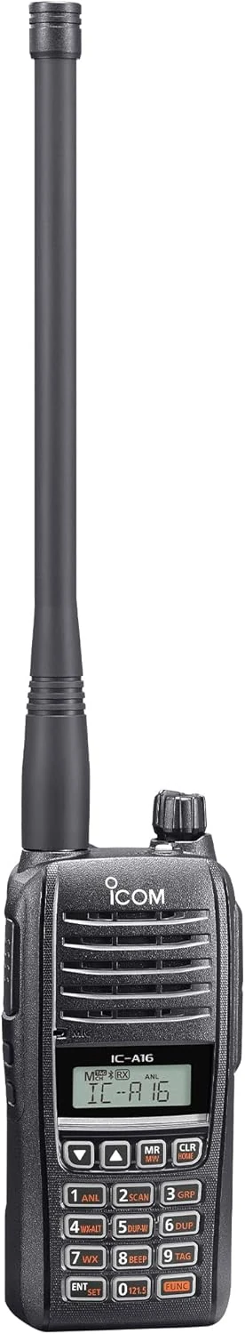 Icom IC-A16B 51 USA Aviation Bluetooth Ground-to-Air Handheld Radio, 1500mw