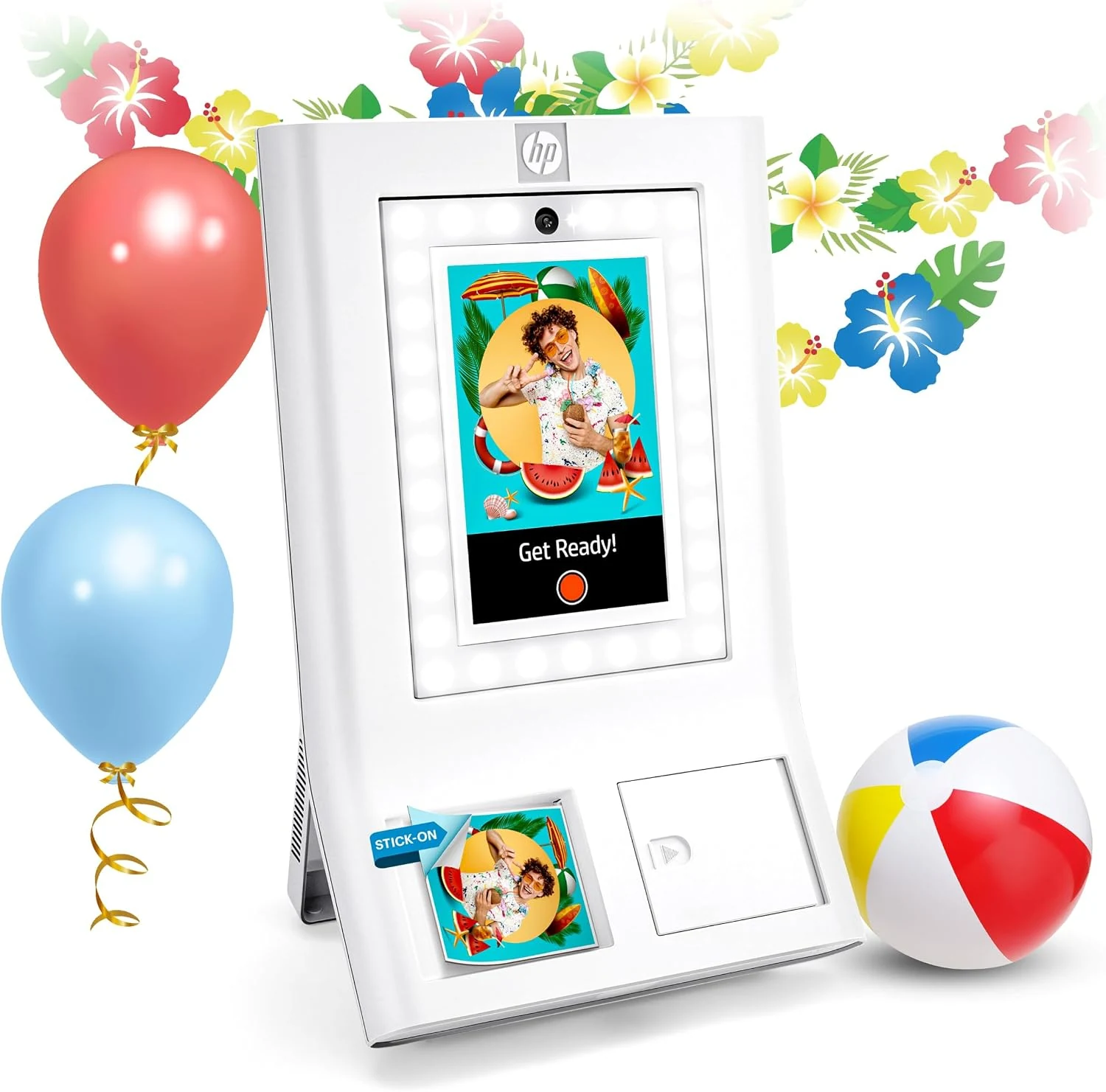 HP Sprocket Photo Booth Machine Instant Color Photo Printer (10.1" Touchscreen)