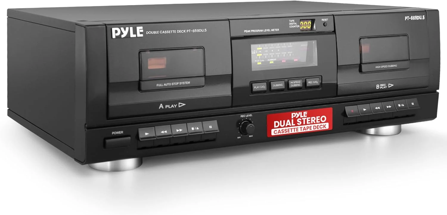 Pyle Dual Stereo Cassette Tape Deck