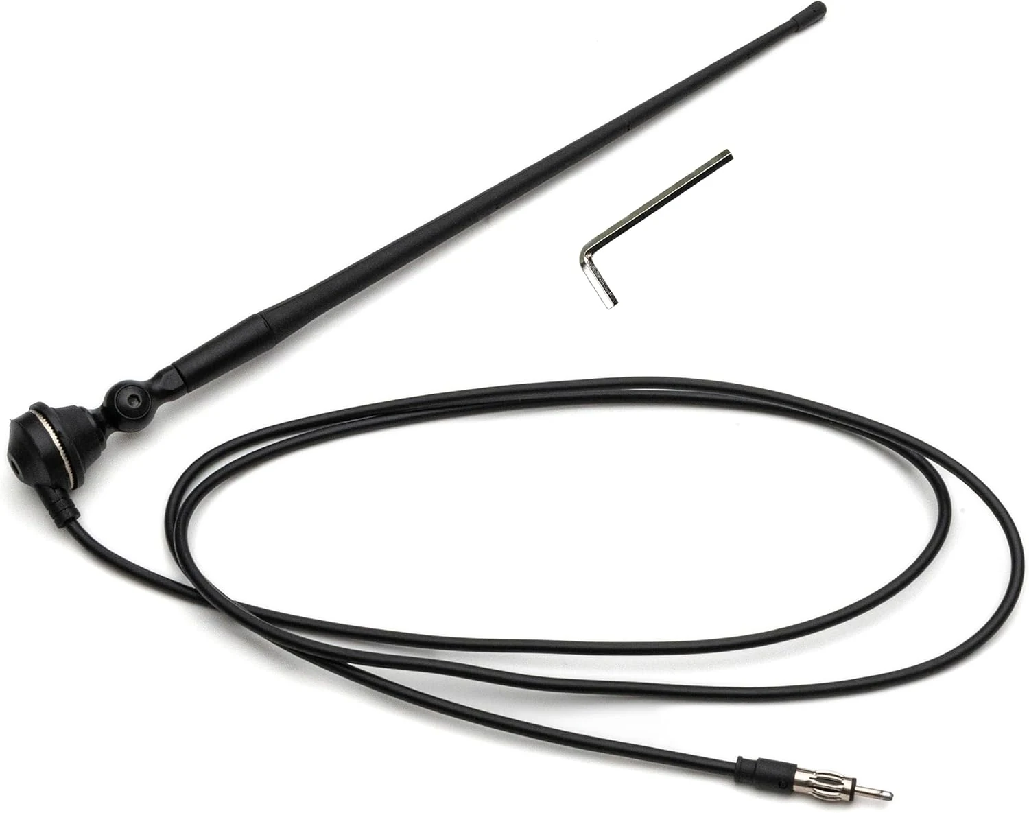 Marine Black AM-FM Rubber Ducky 15 Inch Antenna Kit - for ATV, Boat, Camper, Go Kart, Motorhome, Pontoon, RV, Sailboat, Tractor, Trailer, UTV, Yacht