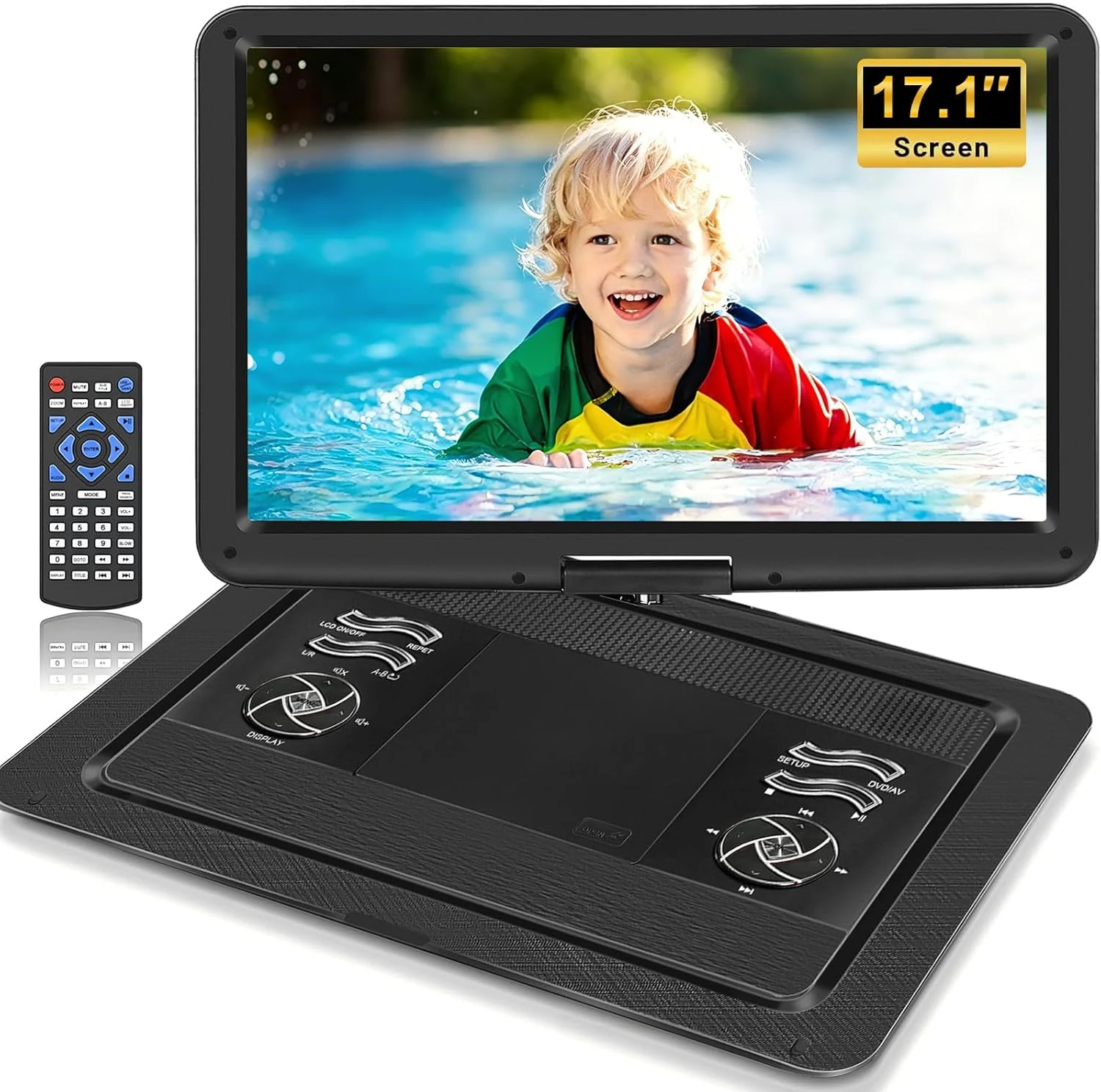 HOPYOP 19.6" Portable DVD Player with 17.1" Extra Large HD Swivel Screen