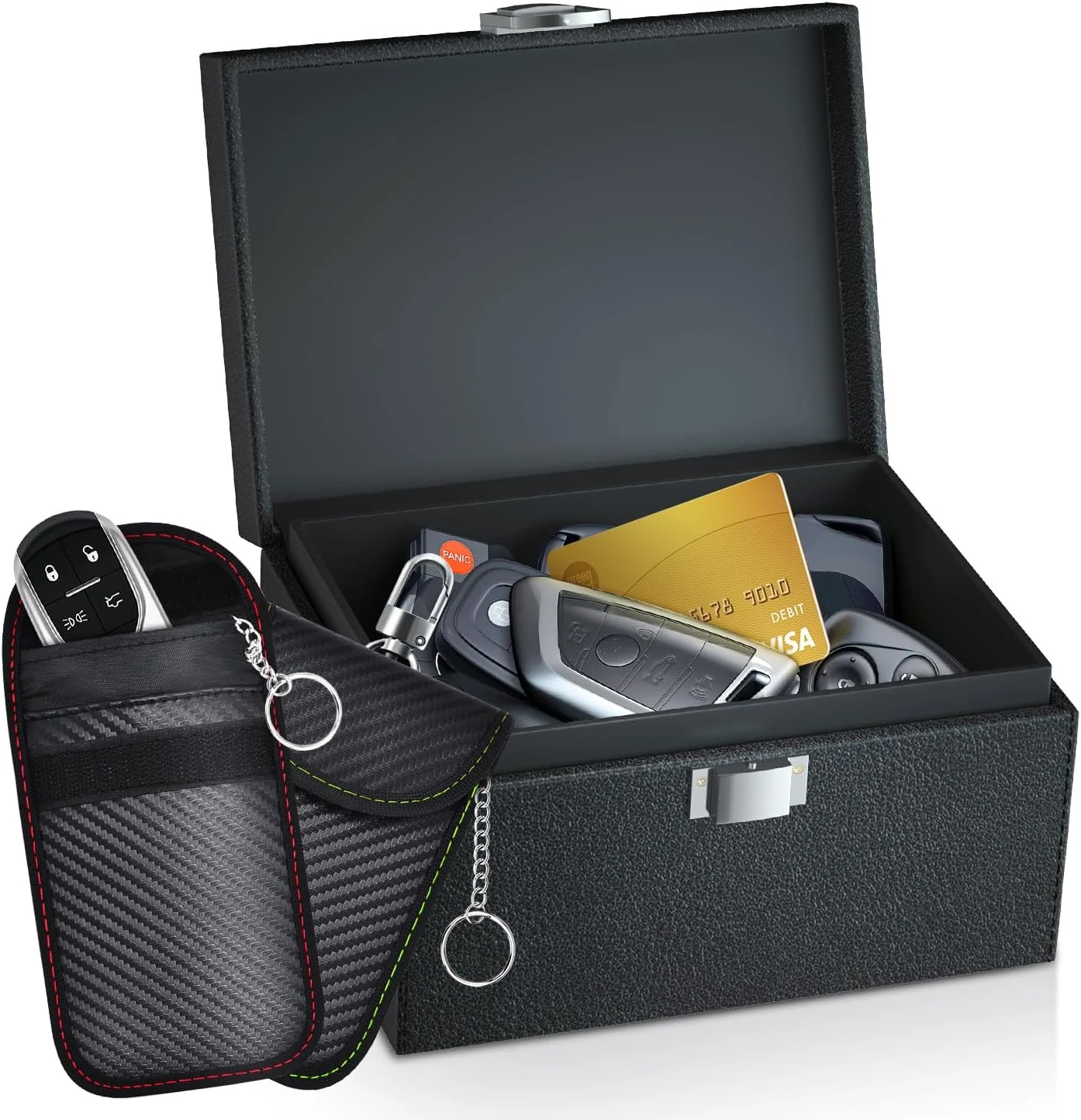 Faraday Key Fob Protector, Faraday Box for Car Keys with 2 Pack Faraday Bags