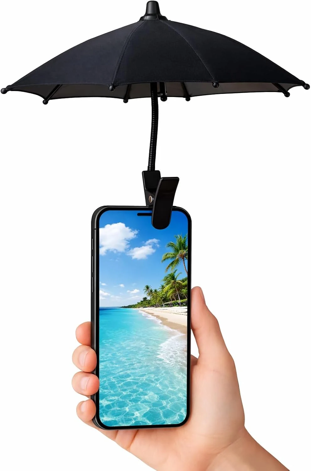 Phone umbrella - Outdoor Phone Sun Shade Shield with Flexible Angle Design & Rotatable Phone Ring