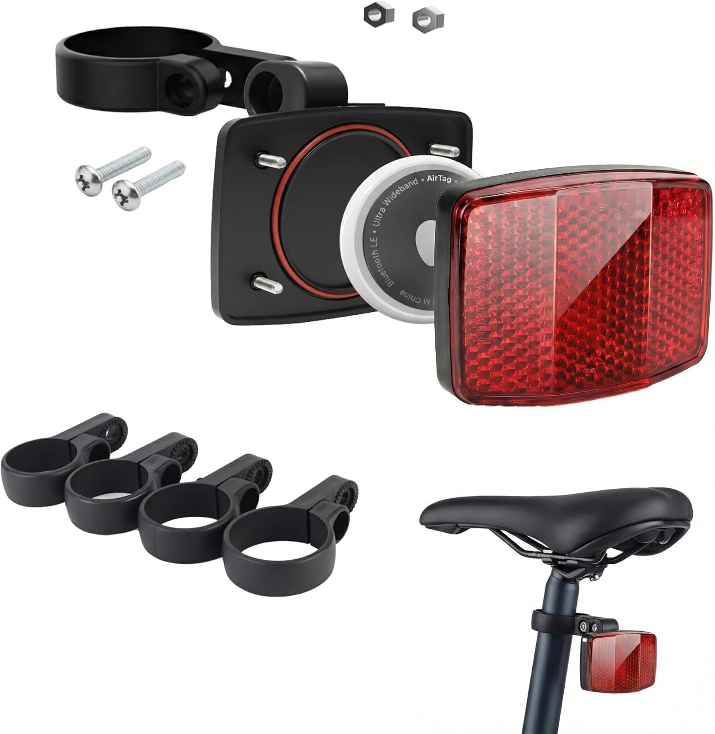 RHEOLITH hidden AirTag bike mount reflector