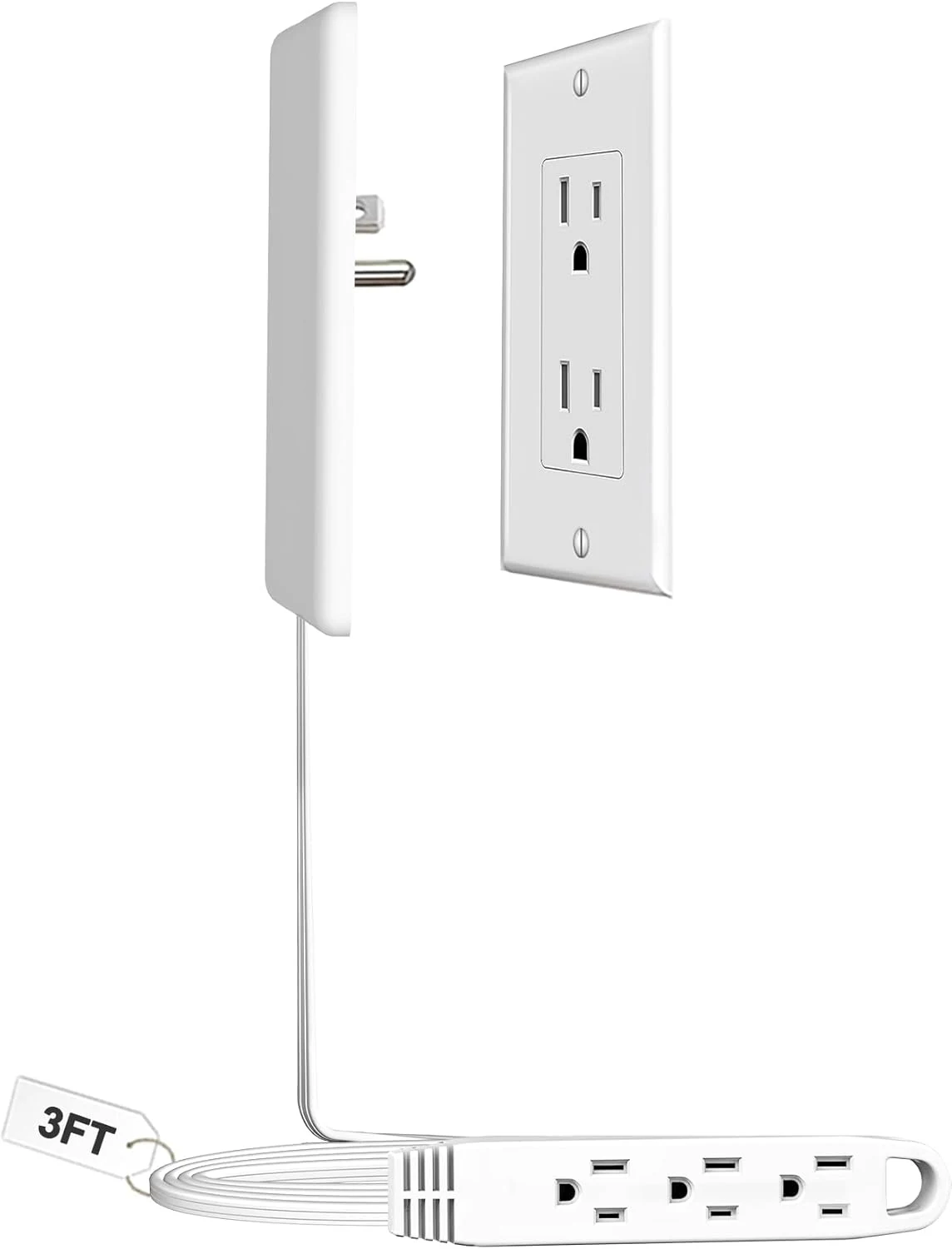 CABOCASA 3FT Ultra Flat Plug Extension Cord Power Strip with review