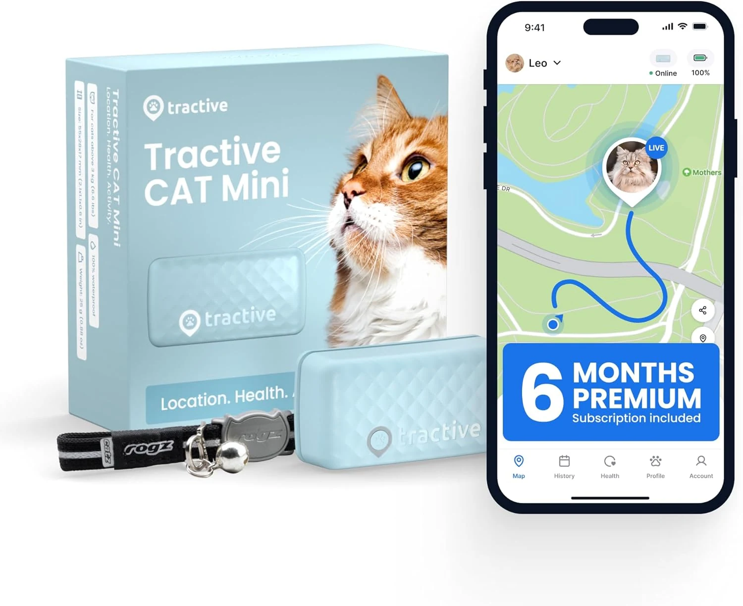 Tractive Smart Cat GPS Tracker with Free 6 Month Subscription