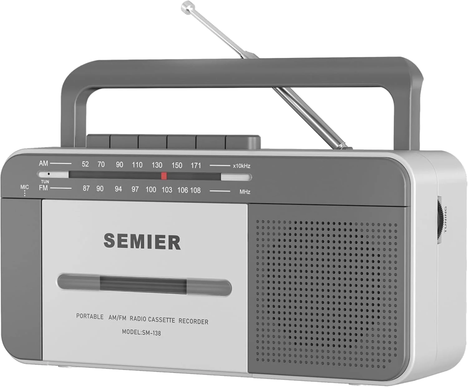 SEMIER Retro Cassette Player Recorder Boombox with AM/FM Radio Stereo, AC or Battery Powered Portable Vintage Casette Tape Player with 6W Loud Speaker and Earphone Jack for Home or Outdoor
