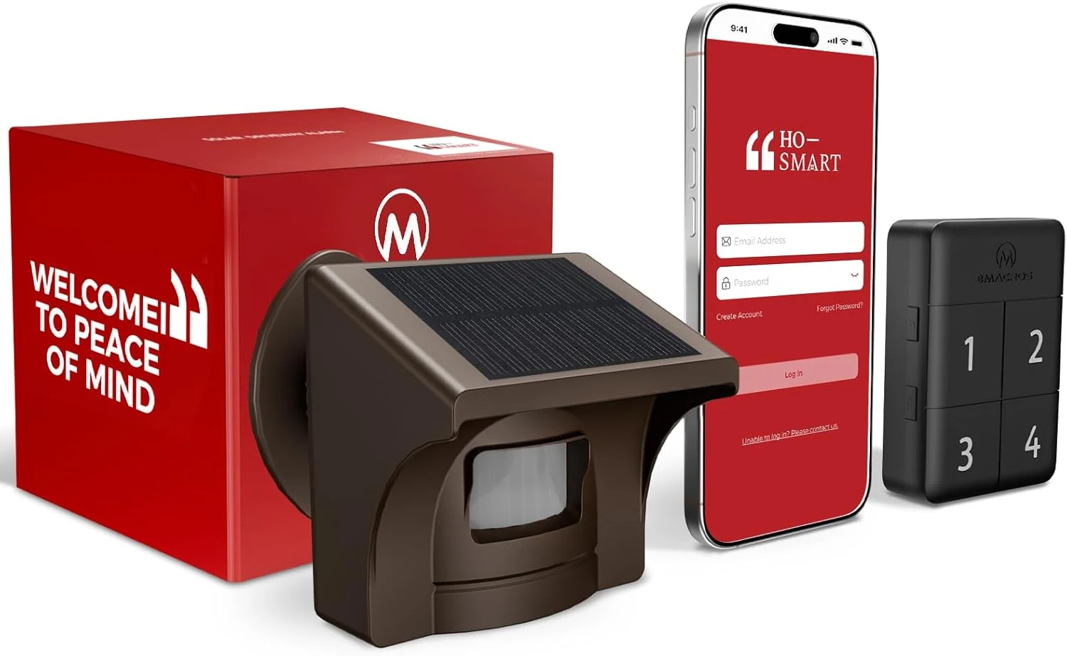 eMACROS Pro 4 Smart Solar Driveway Alarm (2.4G Wi-Fi Only)