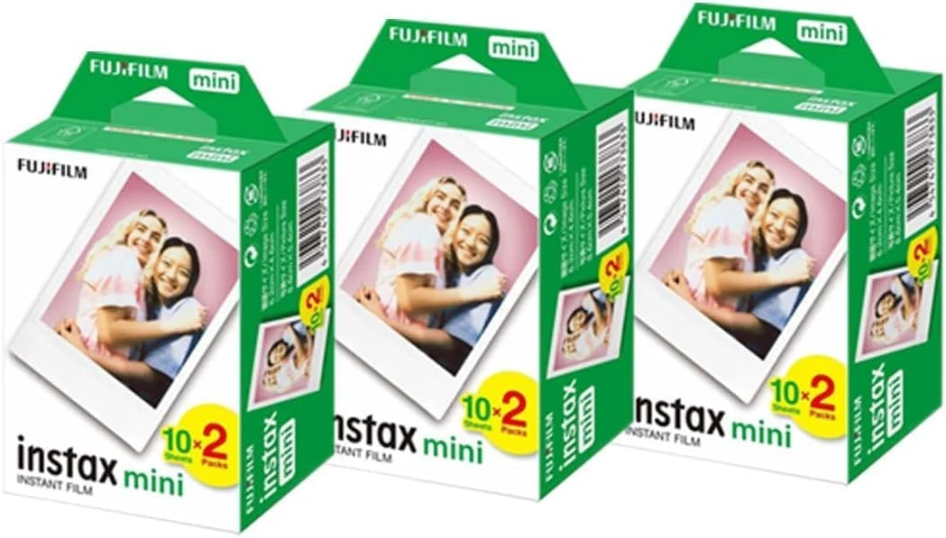 Fujifilm 16437396 Instax Mini Twin Pack Picture Format Instant Daylight Film Pack of 3 (60 Shots)