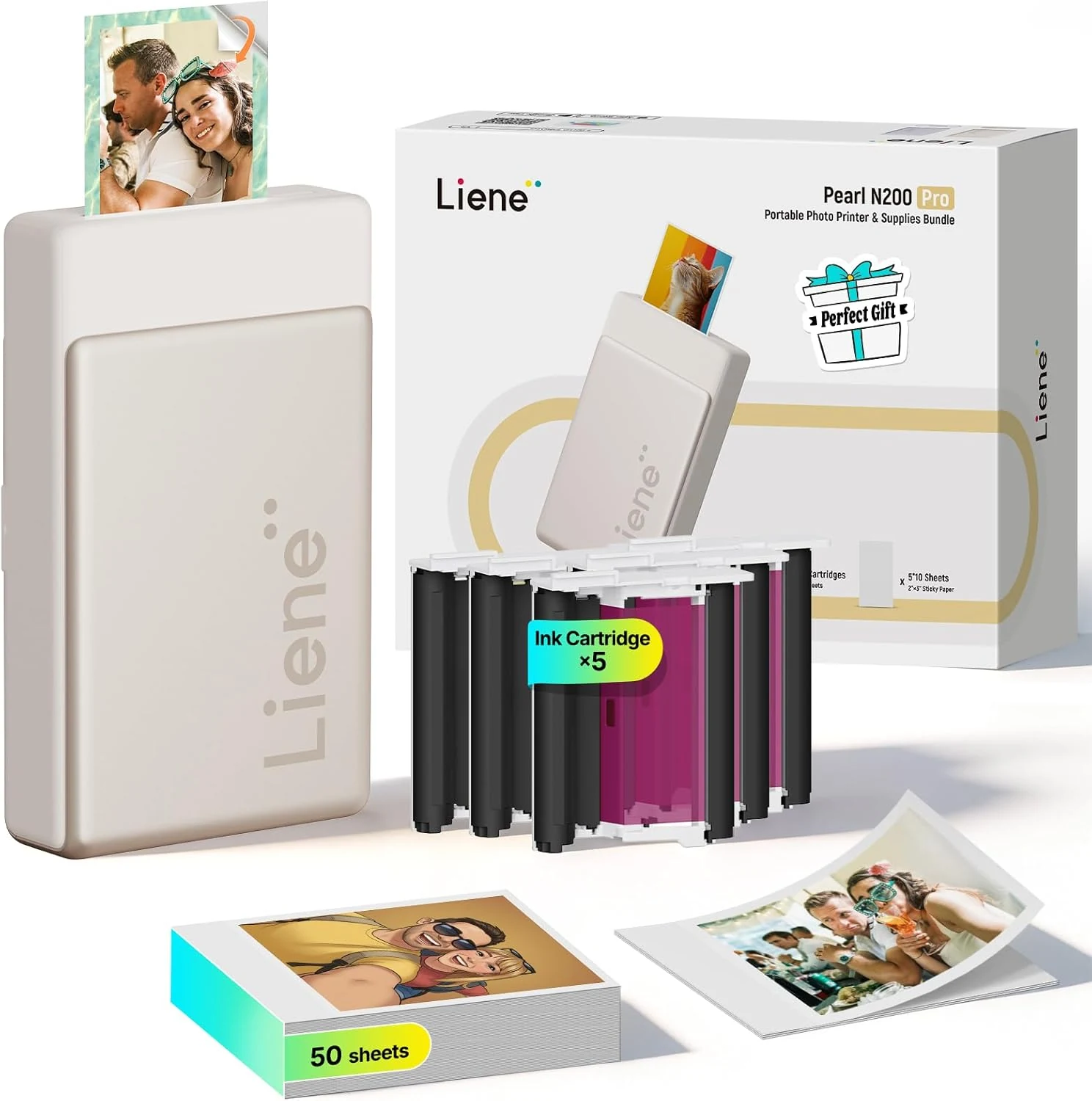 Liene Pearl N200 Pro Portable AI Photo Printer, Instant Mini Picture Printer