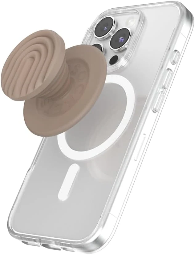 PopSockets Phone Grip for MagSafe, Magnetic Holder, Phone Stand, Brown - Latte