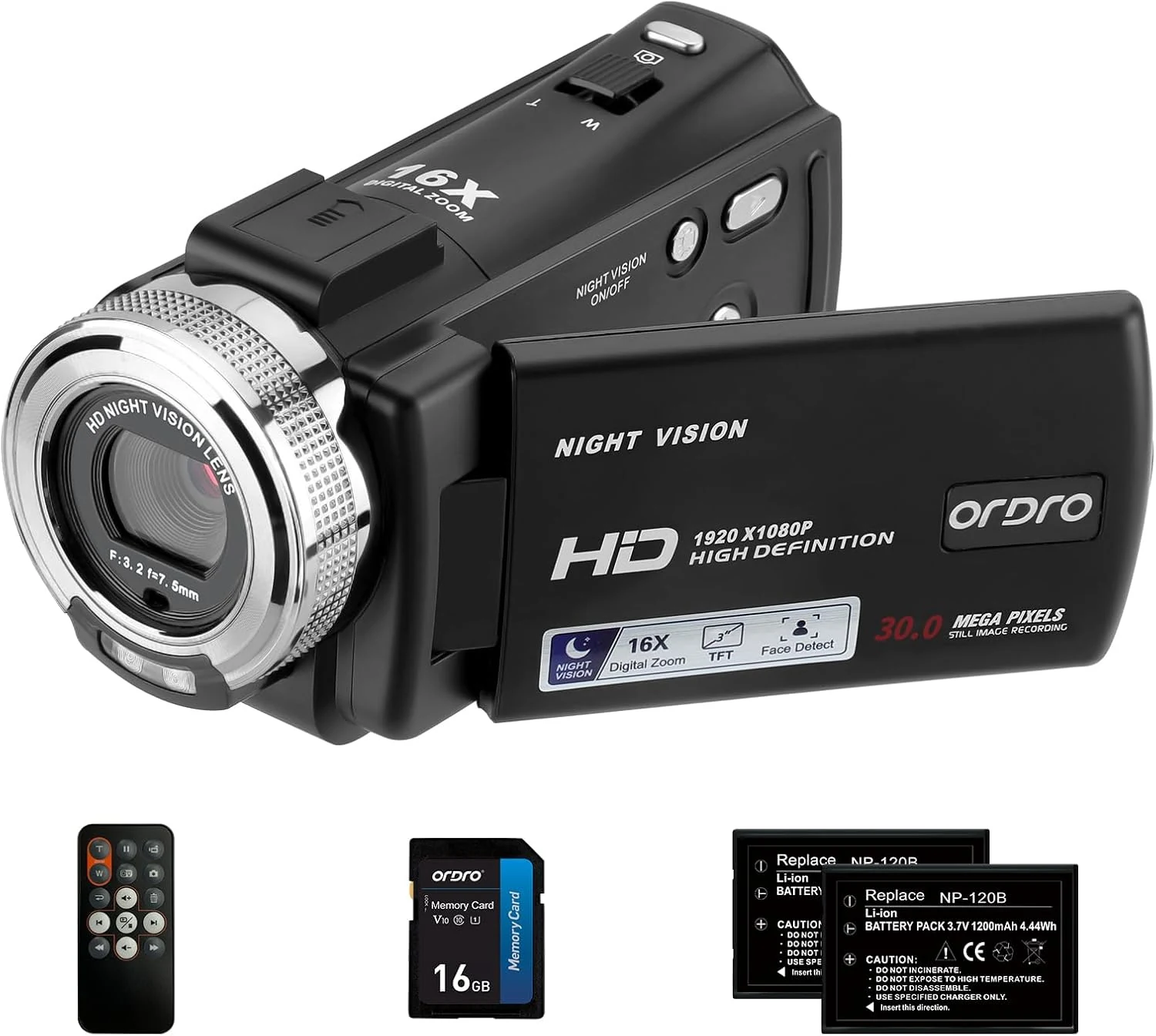 ORDRO Camcorders HDV-V12 HD 1080P Video Camera Recorder Infrared Night review