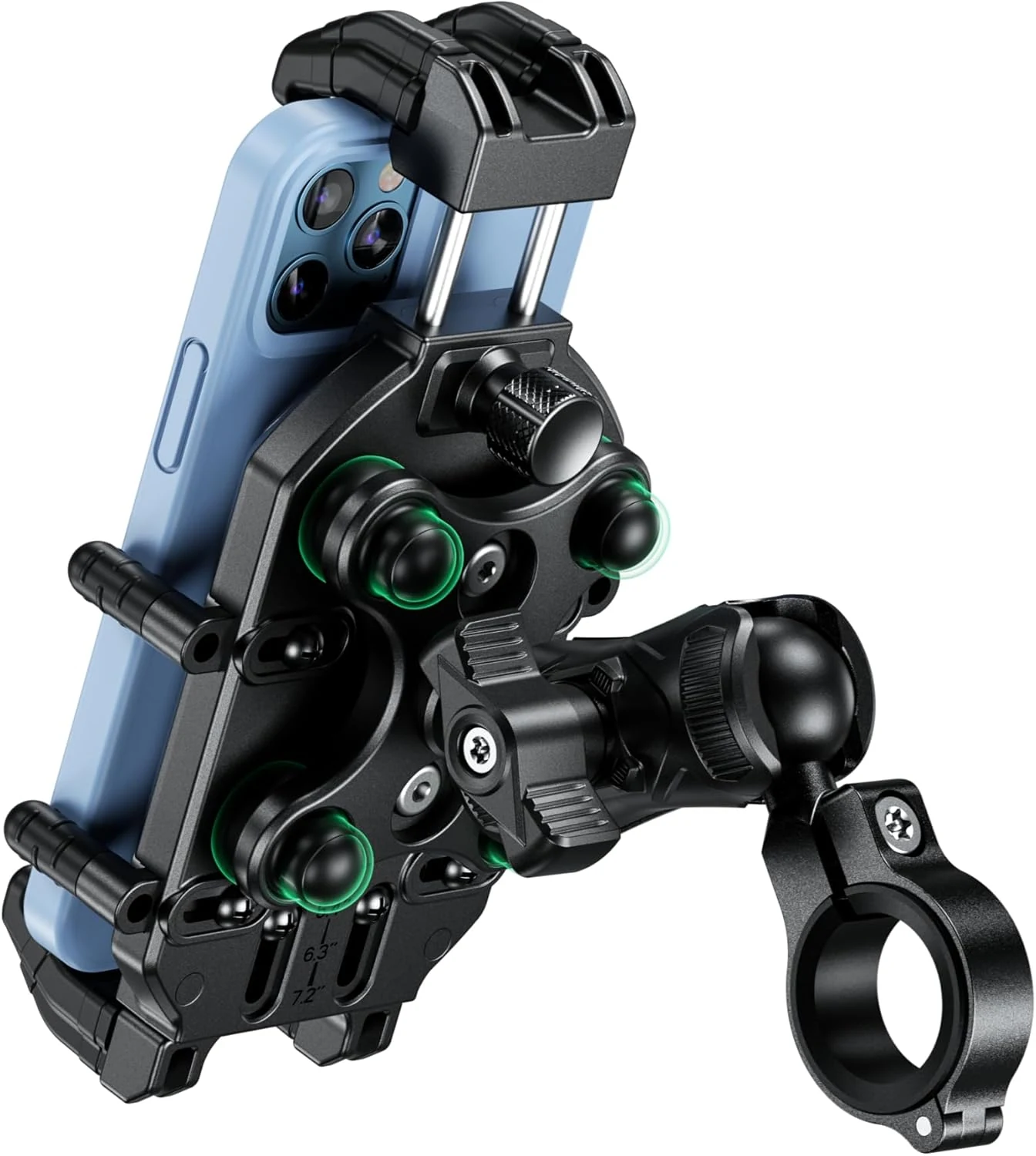 BRCOVAN Anti-Theft Motorcycle Phone Mount Holder with Vibration Dampener & High-Speed Secure Lock