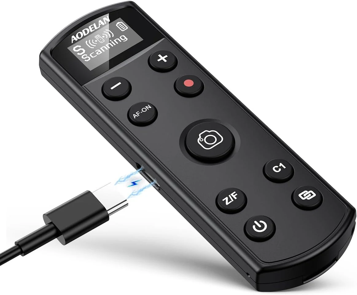 for Sony Camera Wireless Remote Control - Aodelan Rechargeable Shutter Release with OLED Screen (Replace Sony RMT-P1BT)