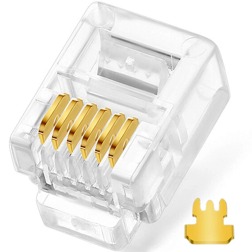 NECABLES 20Pack Telephone Modular Plug RJ11/RJ12 6P6C Connector