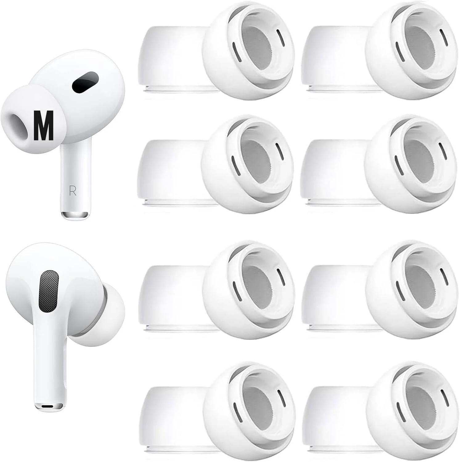 8 Sets Medium Size Ear Tips Replacement for AirPods Pro 2nd / 1st Generation