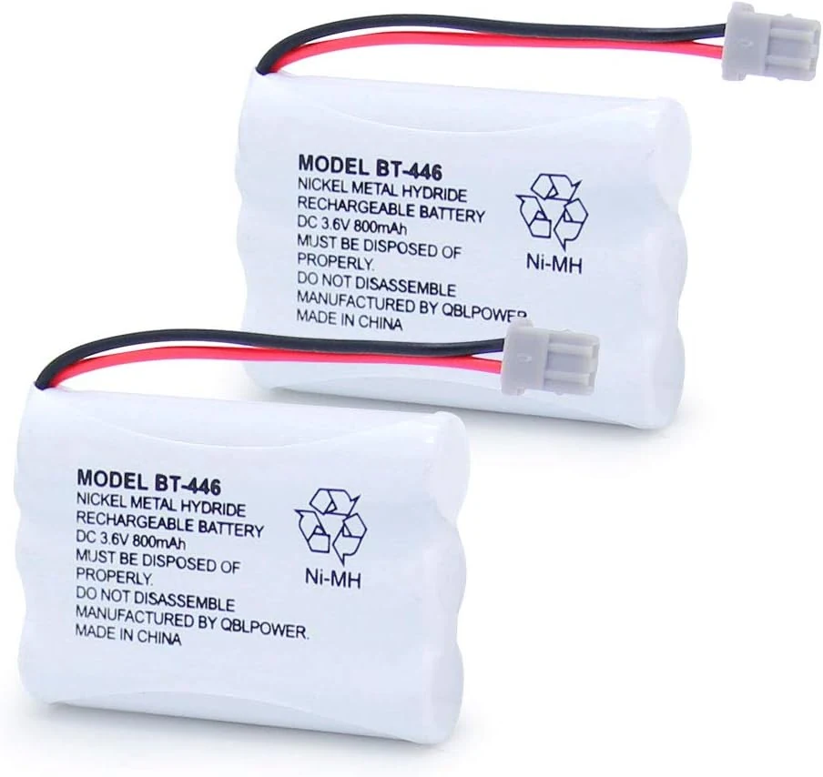BT446 BT-446 Cordless Phone Battery Rechargeable Compatible with Uniden BBTY0503001 BT-1004 BT-1005 GE-TL26402 BT-504 CPH-488B 3.6V 800mAh (2 Pack)