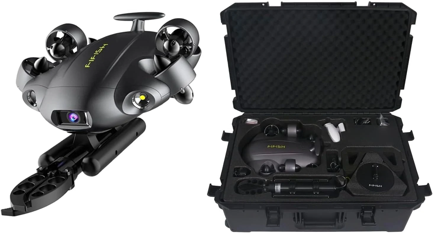 FIFISH QYSEA V6 Expert M200A Underwater Drone with Robotic Arm, AI Vision Lock Portable ROV