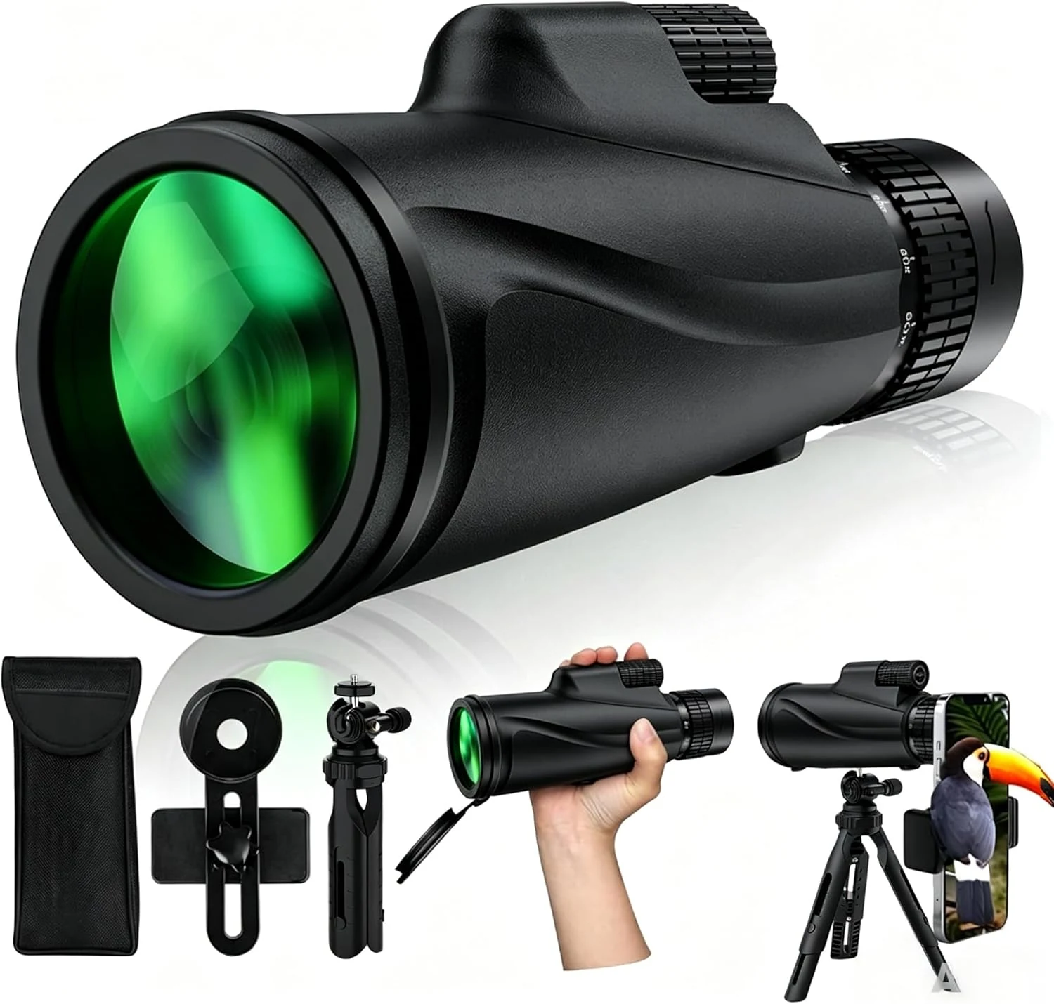 Monocular-Telescope 80x100 High Powered Monoculars High Definition for Adults High with Smartphone Adapter Telescope Bird Watching Travel Camping Hiking