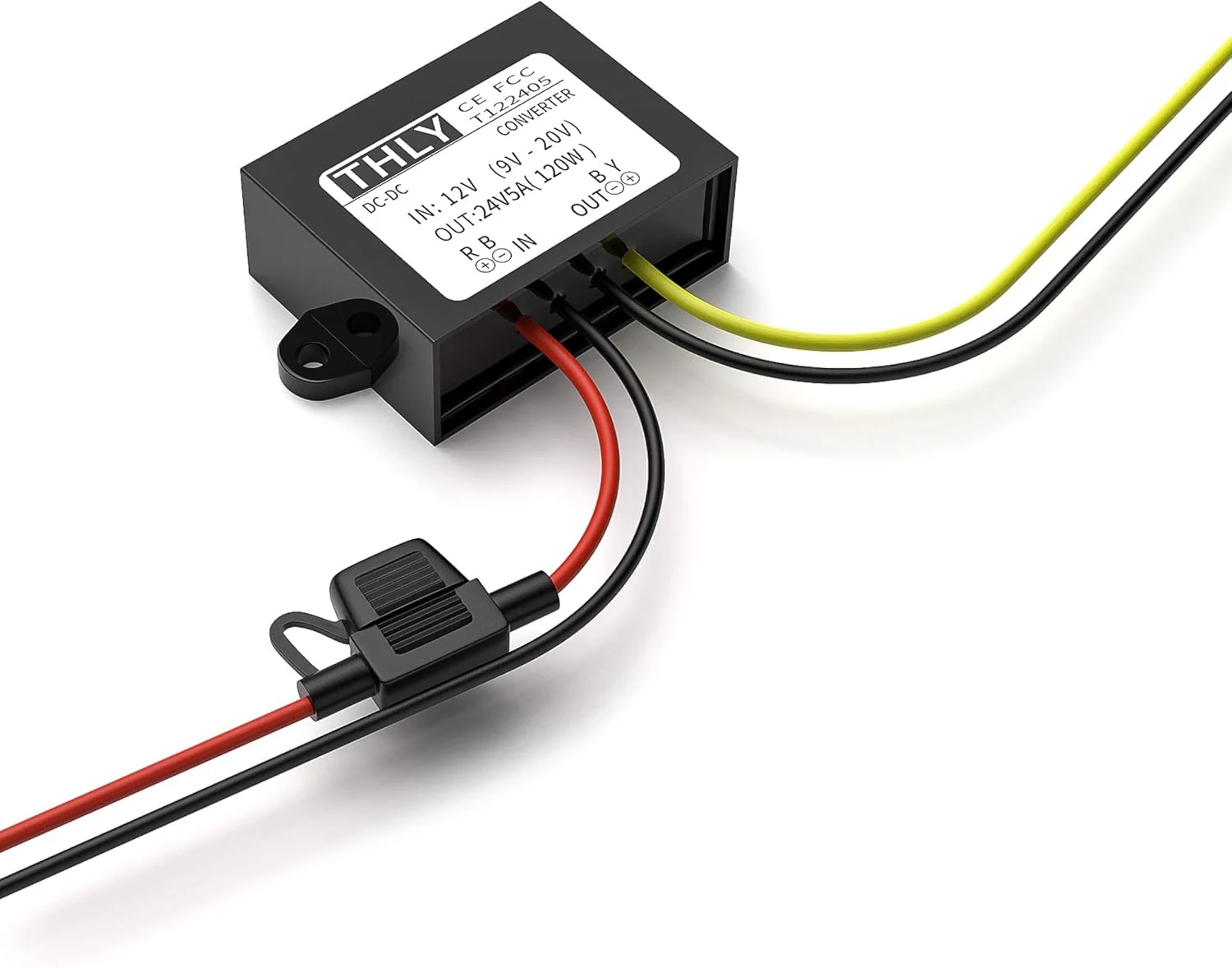 12V to 24V Voltage Converter, DC Boost Converter 5A 120W Step Up Transformer with Fuse Waterproof Transformer