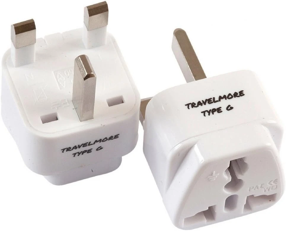 TravelMore 2 Pack UK Travel Adapter for Type G Plug