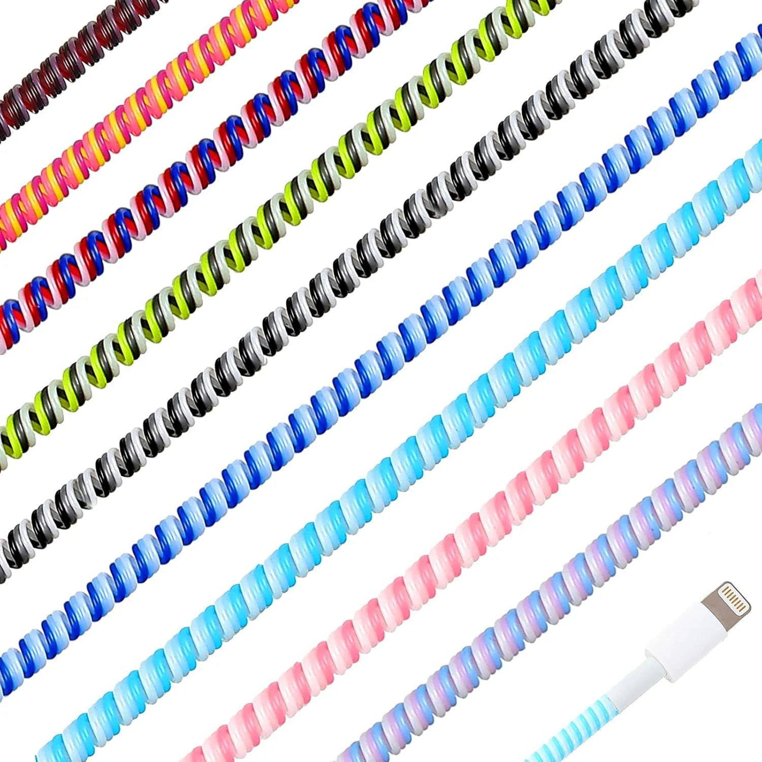 Frienda 10 Pcs Cord Protectors from Pets No Chew Spiral Cable Protector (43.3 in)
