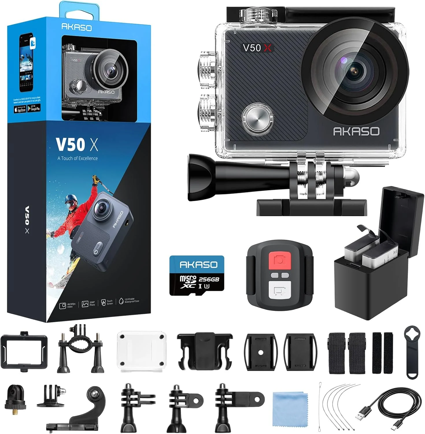 AKASO V50X Native 4K30fps WiFi Action Camera with EIS Touch review
