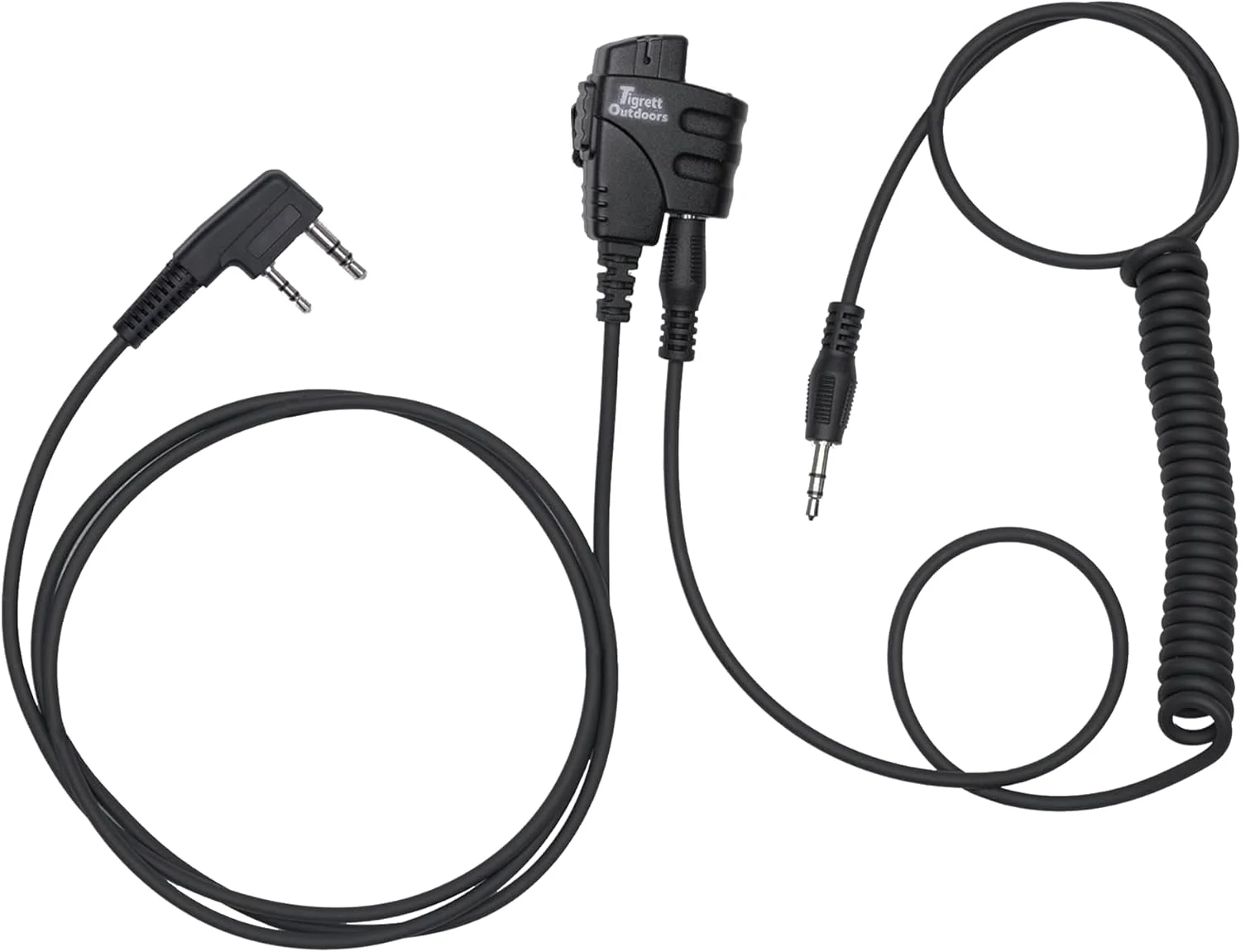 Tigrett Outdoors SMC Push-to-Talk Cable w/ 3.5mm Audio Cable Adapter for Kenwood K1 Radios including Baofeng UV5R